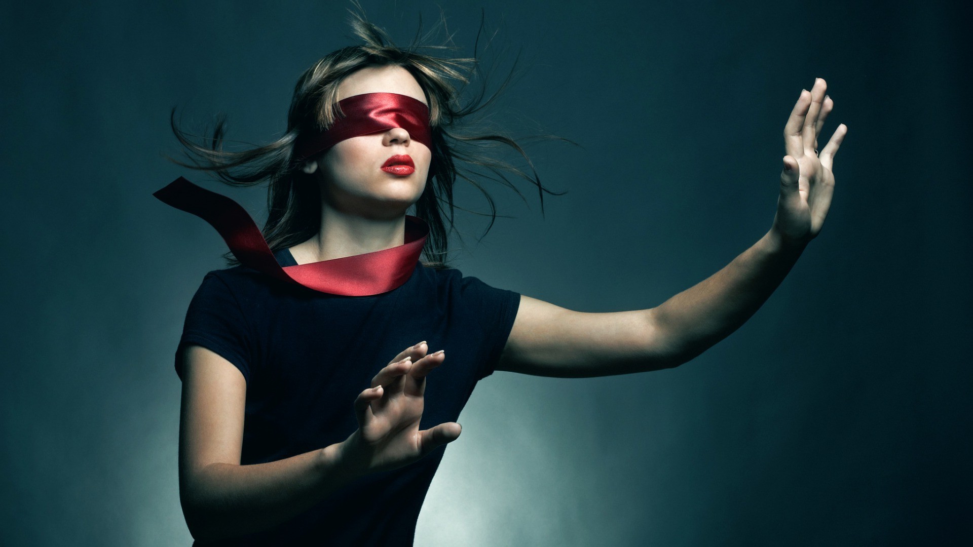women, Blindfold, Model Wallpaper