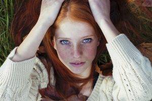 redhead, Face, Closeup