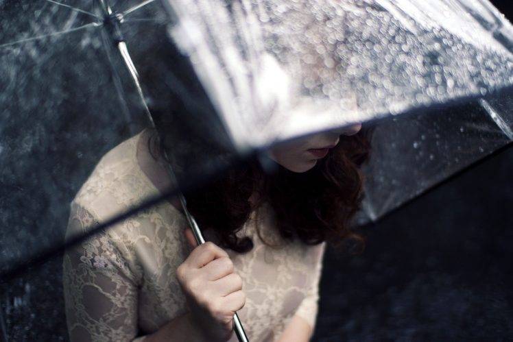 women, Rain, Model, Umbrella HD Wallpaper Desktop Background
