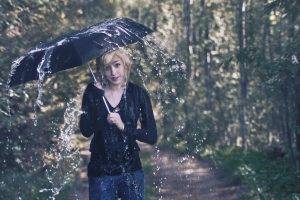 umbrella, Women, Rain, Model
