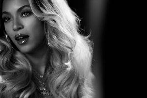 singer, Beyoncé, Monochrome, Face