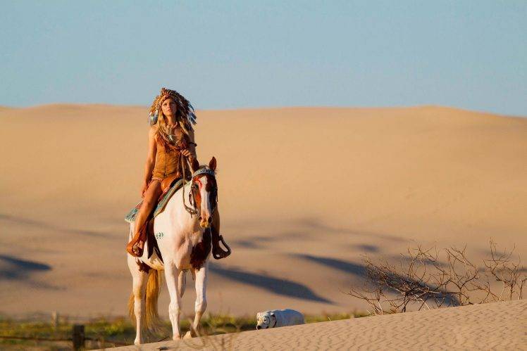 desert, Horse, Women, Women Outdoors, Model, Native American Clothing HD Wallpaper Desktop Background