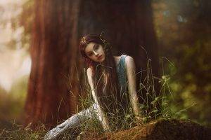 forest, Nature, Women, Model