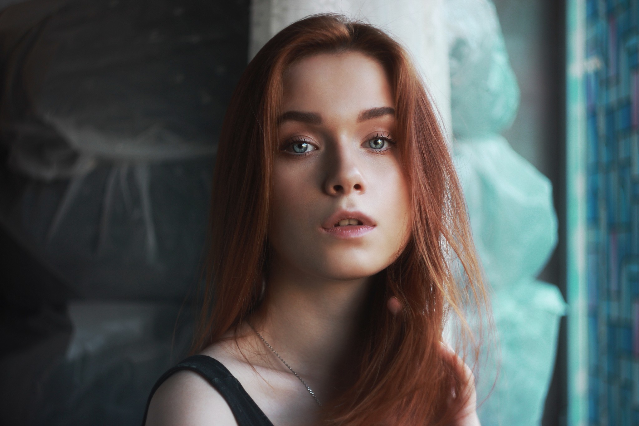 women, Portrait, Redhead, Face, Anya Altotskaya Wallpaper