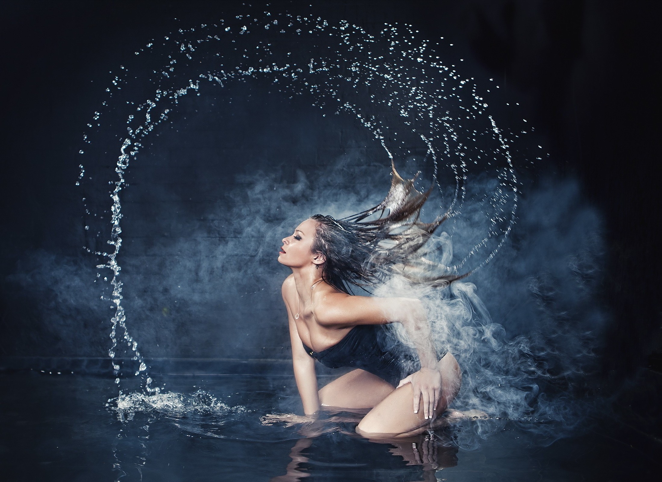 water, Wet, Model, Women Wallpaper