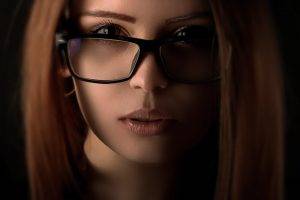 women, Face, Closeup, Women With Glasses