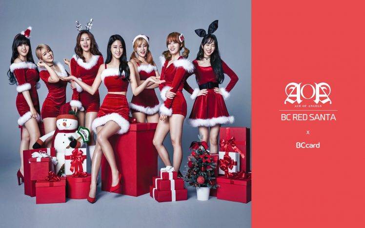 AOA, Christmas, K pop HD Wallpaper Desktop Background