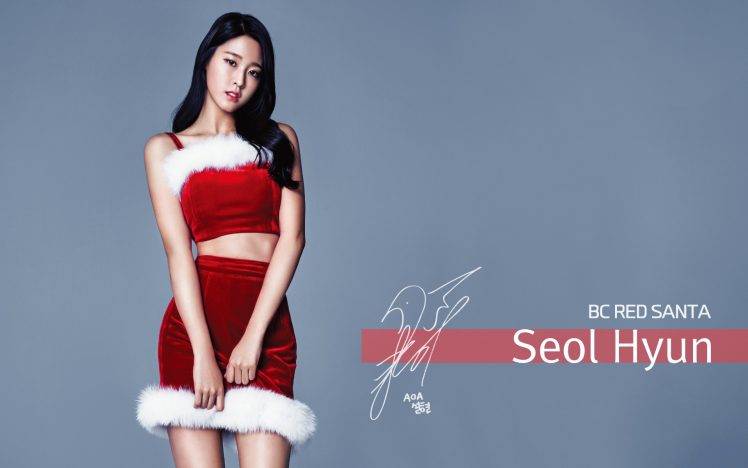 AOA, K pop, Seolhyun, Christmas HD Wallpaper Desktop Background