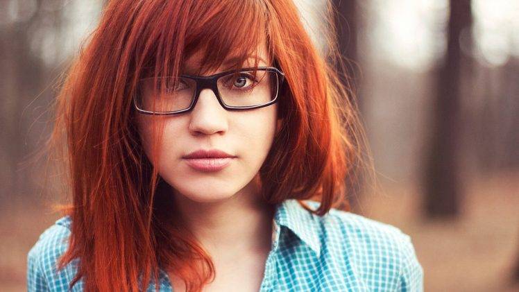 redhead, Glasses, Women, Face HD Wallpaper Desktop Background
