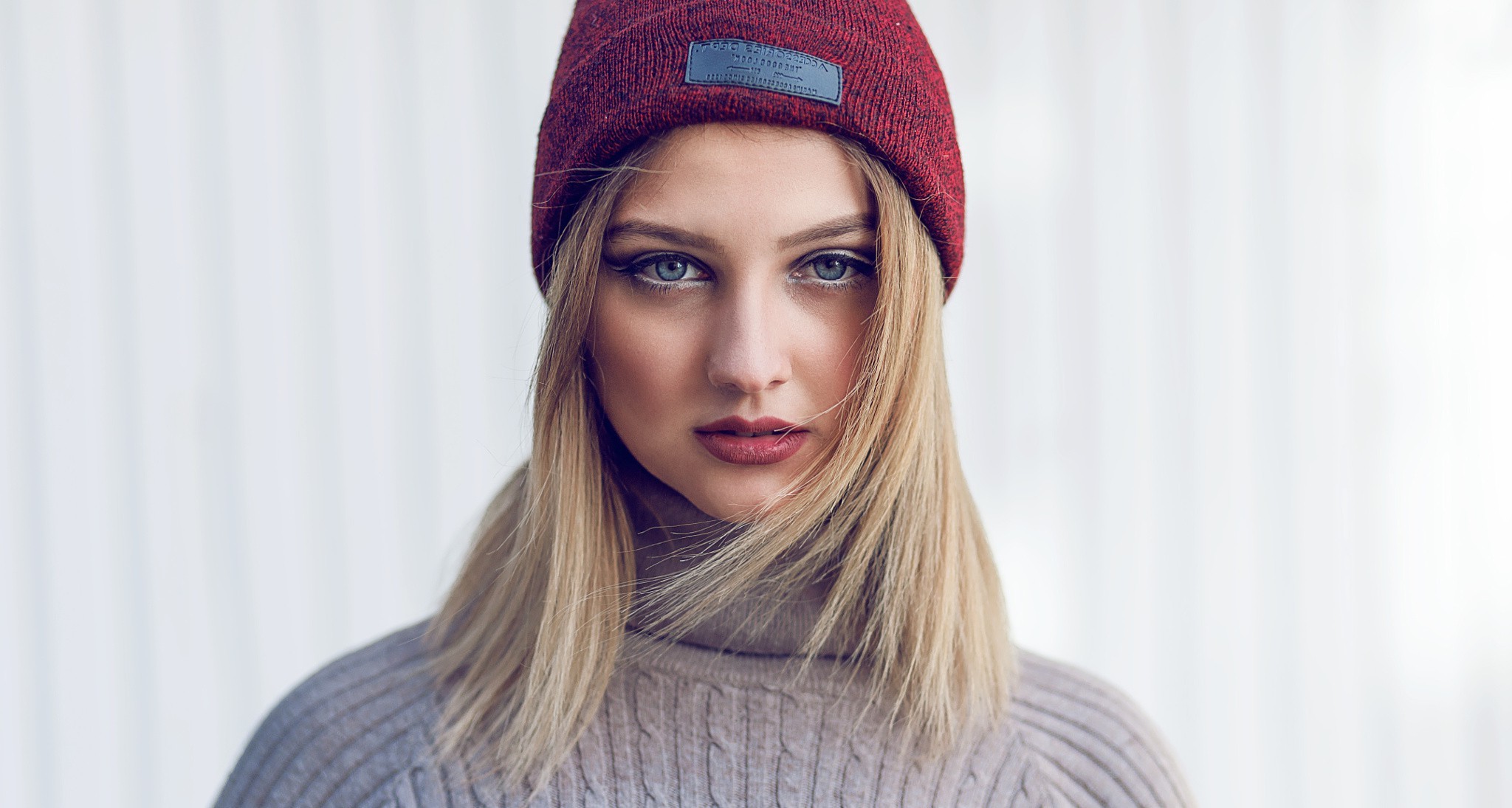 women, Blonde, Face, Portrait, Furkan Günal Wallpaper