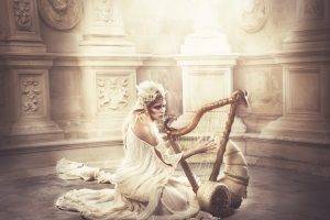 harp, Women, Fantasy Art, Model