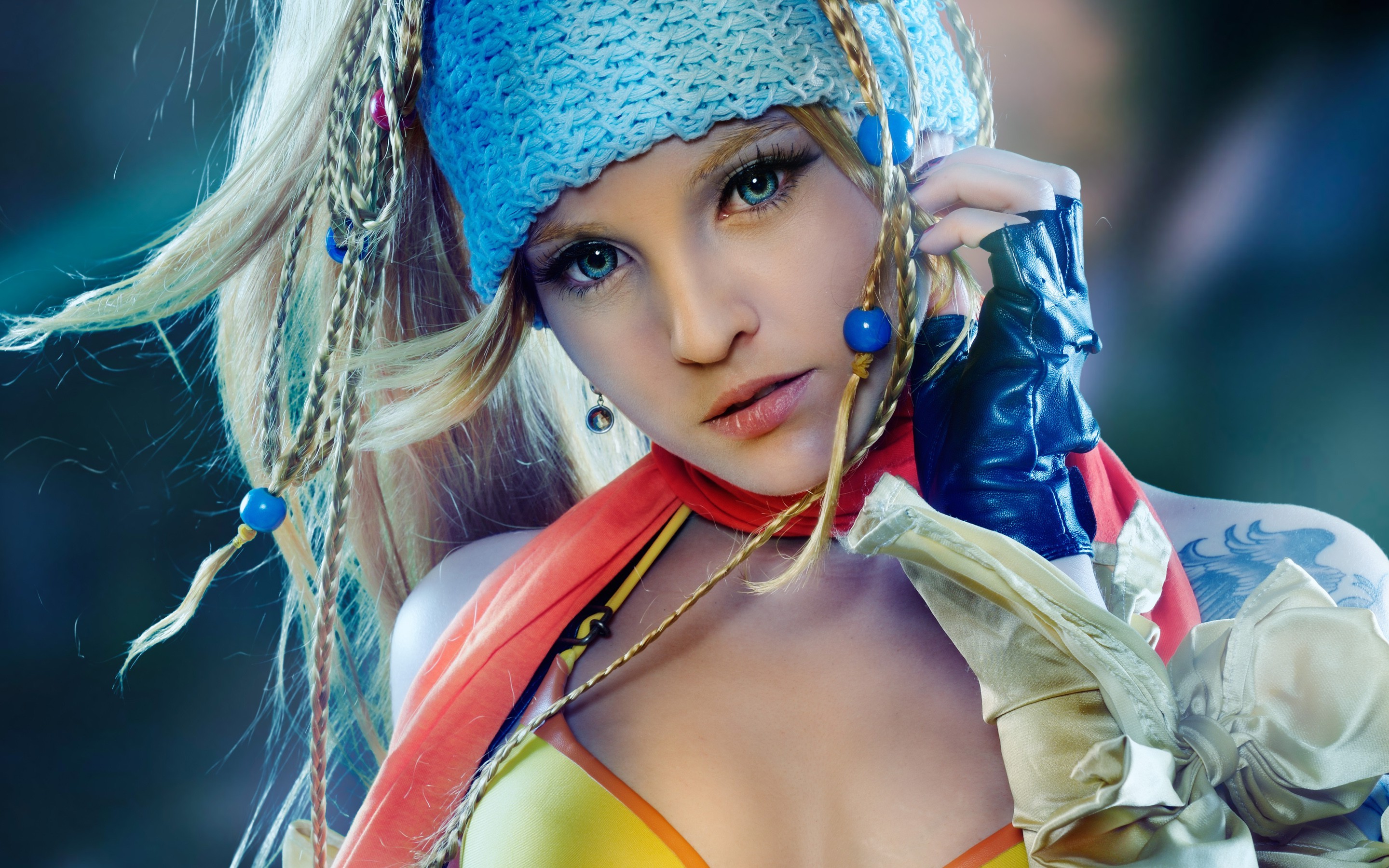 Rikku, Final Fantasy, Cosplay, Women, Blonde, Blue Eyes Wallpaper
