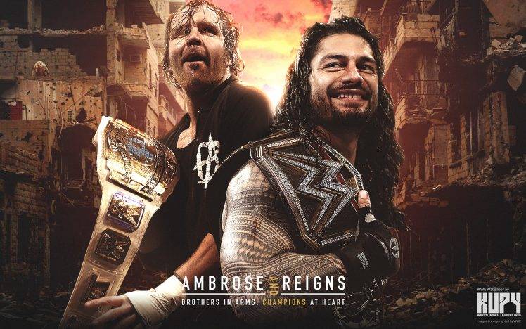 WWE, Roman Reigns, Dean Ambrose, Wrestling HD Wallpaper Desktop Background