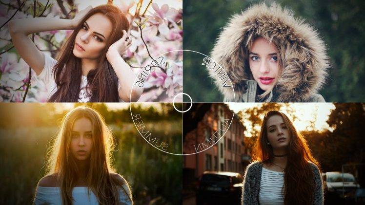 summer, Winter, Springs, Autumn Reeser, Brunette HD Wallpaper Desktop Background