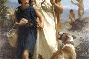 classic Art, Painting, History, Greek Mythology, William Adolphe Bouguereau, Homer And His Guide, Artwork