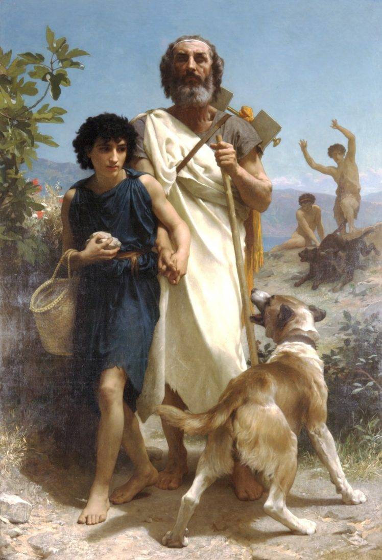 classic Art, Painting, History, Greek Mythology, William Adolphe Bouguereau, Homer And His Guide, Artwork HD Wallpaper Desktop Background