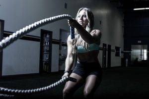 fitness Model, Ropes, Working Out