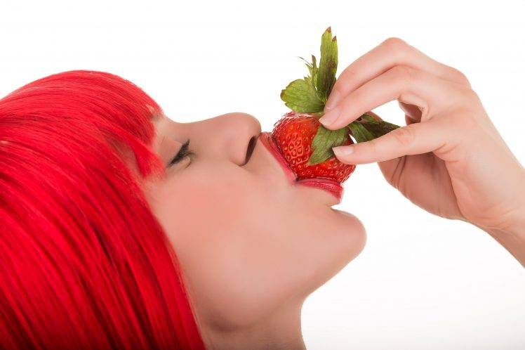 women, Model, Strawberries HD Wallpaper Desktop Background