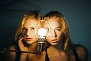 light Bulb, Women, Model