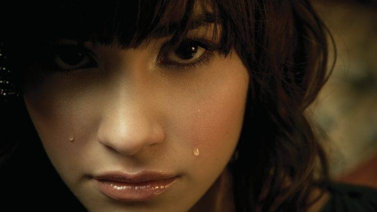 face, Tears, Women, Brunette, Demi Lovato HD Wallpaper Desktop Background