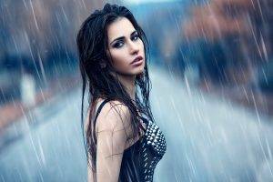 women Outdoors, Wet, Model, Women, Rain