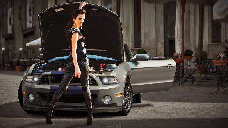 Shelby GT500 Super Snake, Car, Women, Women With Cars HD Wallpaper Desktop Background