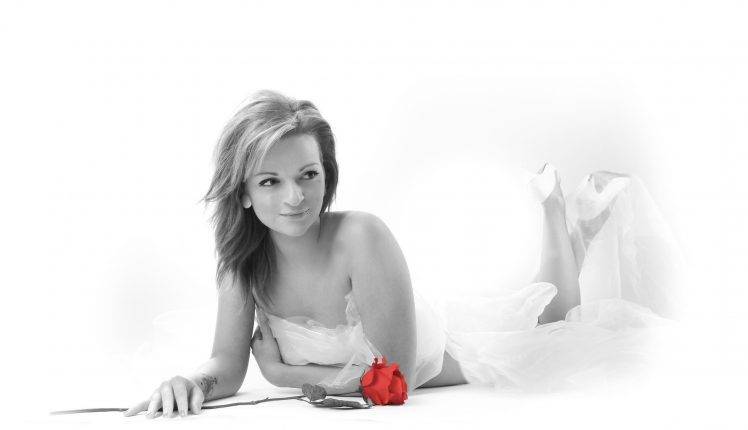 selective Coloring, Rose, Women, Model, Flowers HD Wallpaper Desktop Background