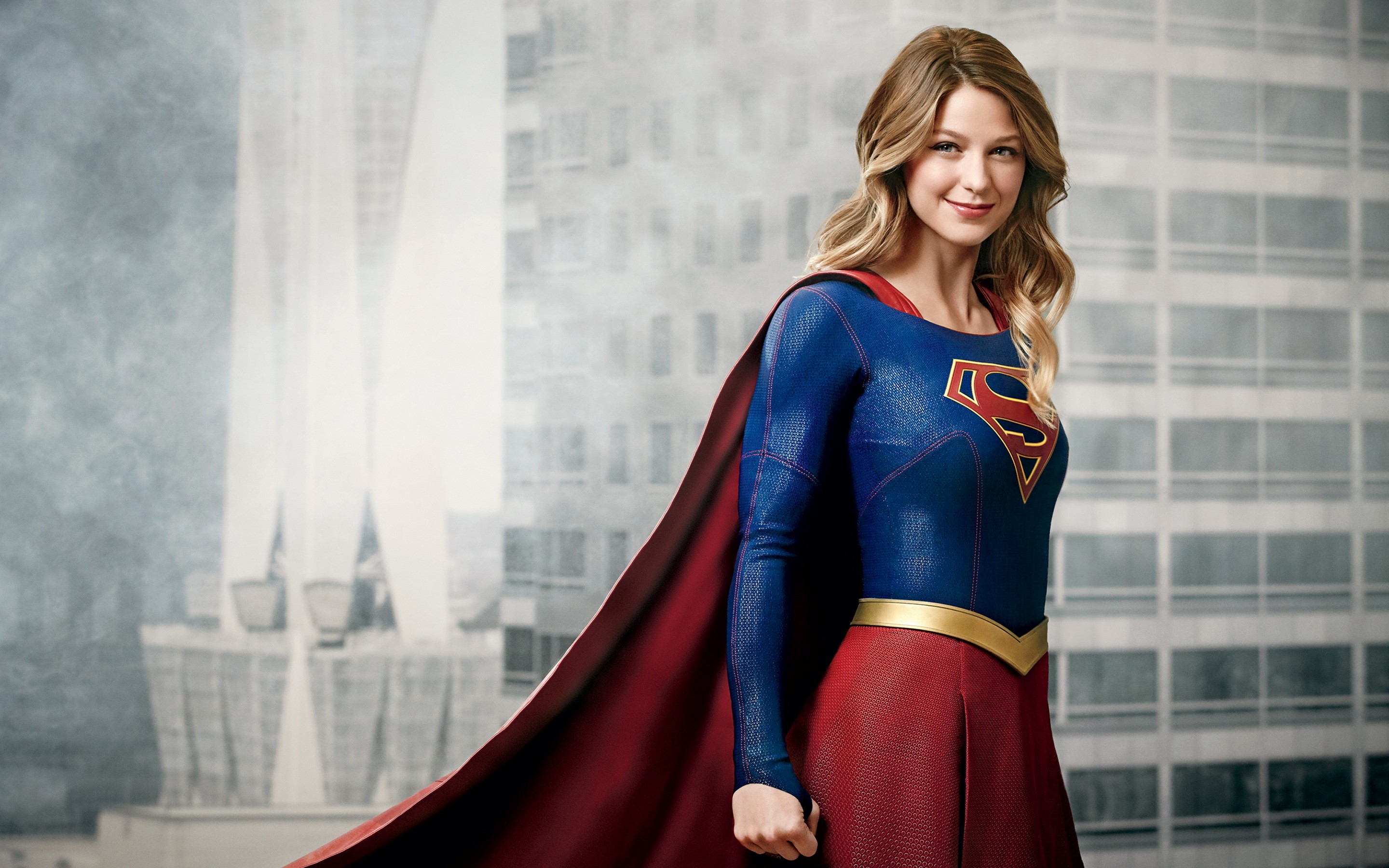 Supergirl, Melissa Benoist, TV, DC Comics, Blonde, Smiling, Superhero, Women Wallpaper