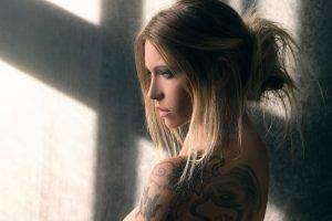 tattoos, Women, Face, Model