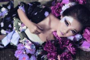 Asian, Women, Flowers, Model, Mitu Kat