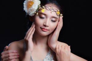 Asian, Flowers, Women, Model, Mitu Kat