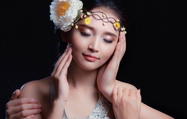 Asian, Flowers, Women, Model, Mitu Kat HD Wallpaper Desktop Background