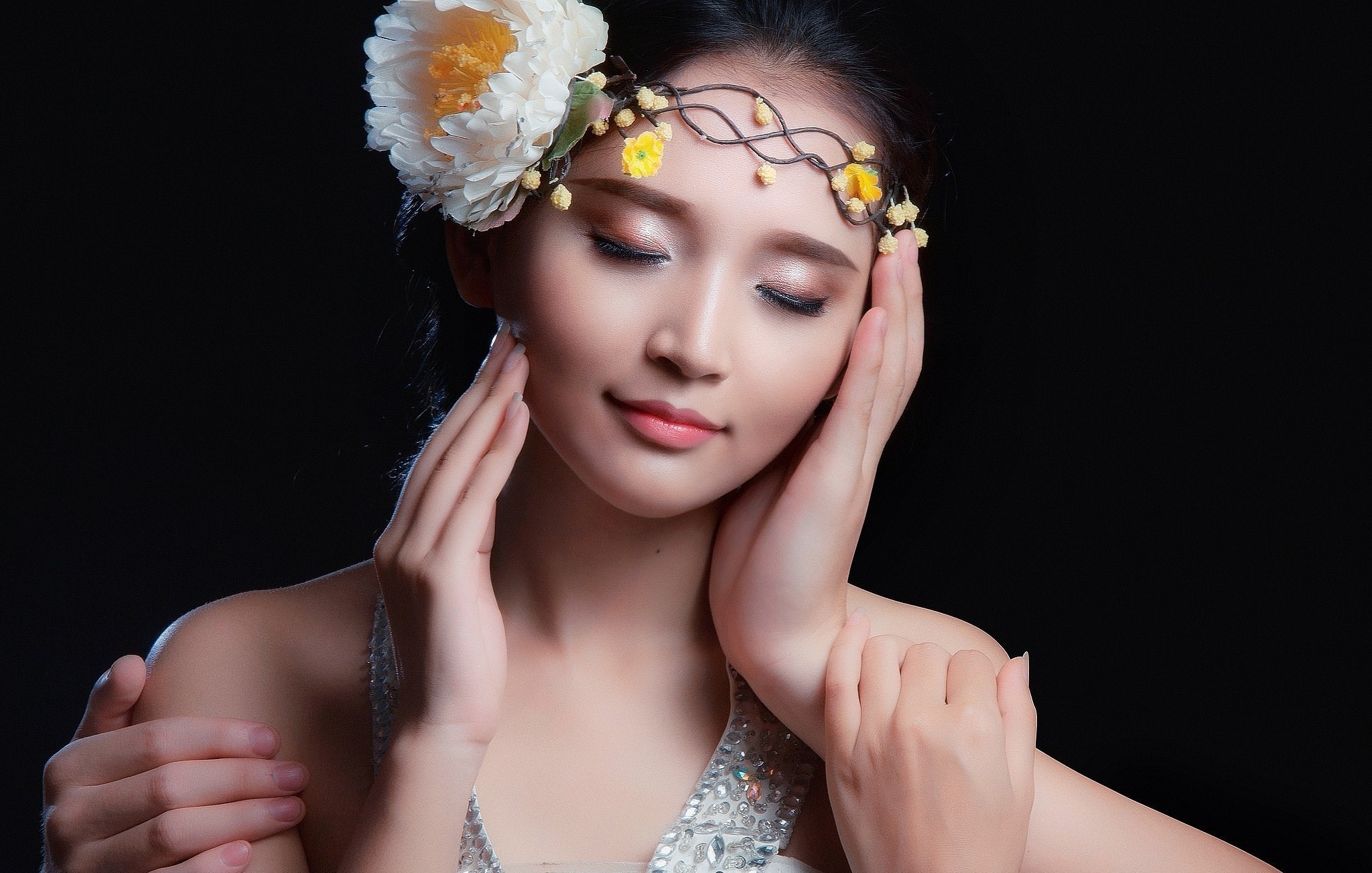 Asian, Flowers, Women, Model, Mitu Kat Wallpaper