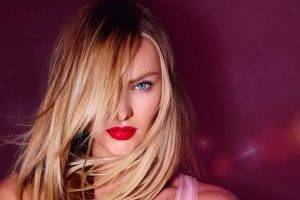 Candice Swanepoel, Model, Blonde, Women, Portrait, Red Lipstick, Sensual Gaze
