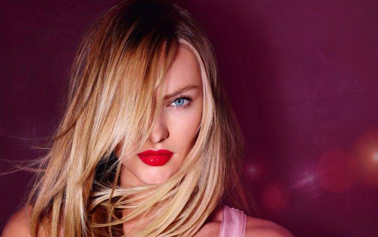 Candice Swanepoel, Model, Blonde, Women, Portrait, Red Lipstick, Sensual Gaze HD Wallpaper Desktop Background