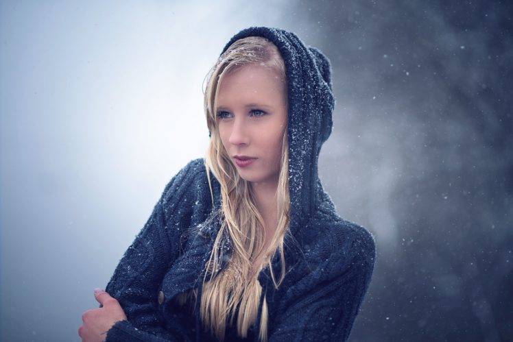women Outdoors, Winter, Snow, Blonde, Women, Model HD Wallpaper Desktop Background