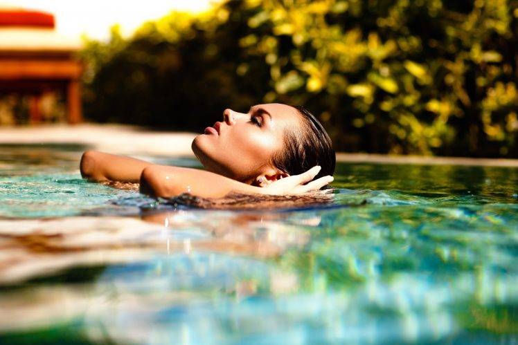 women, Model, Swimming Pool HD Wallpaper Desktop Background