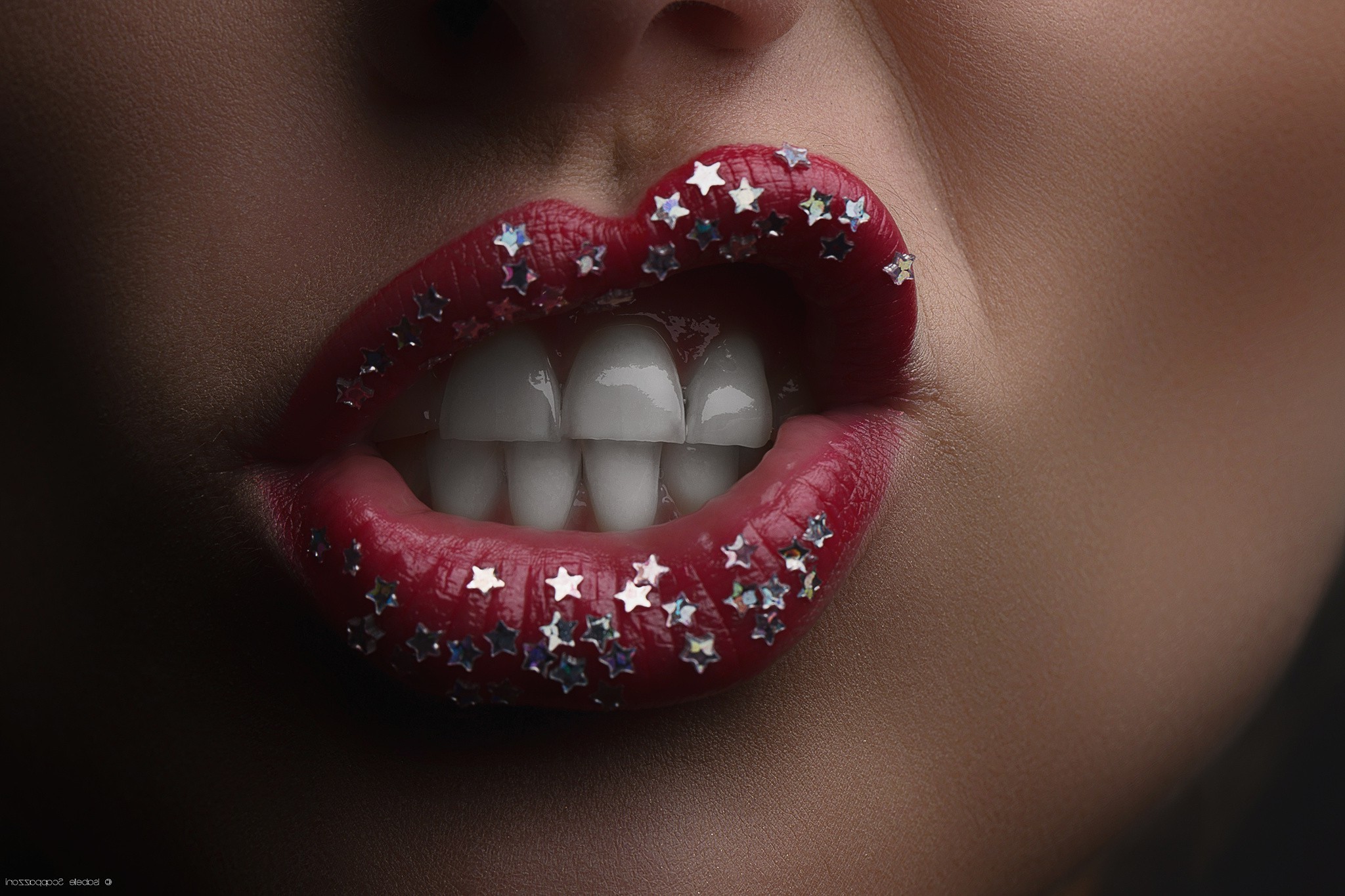 women, Red Lipstick, Teeth, Closeup, Face, Stars Wallpaper