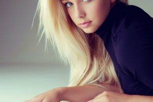 blonde, Model, Russian, Blue Eyes, Katarina Pudar