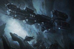 artwork, Digital Art, Spaceship, Alien (movie), Weyland Corporation, Space