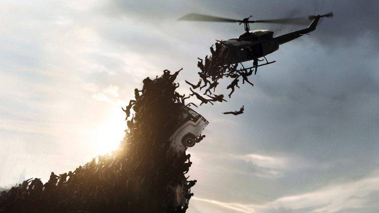 World War Z, Movies, Helicopters, Zombies HD Wallpaper Desktop Background
