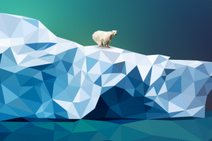 iceberg, Polar Bears, Low Poly, Digital Art, Artwork, Ice, Nature
