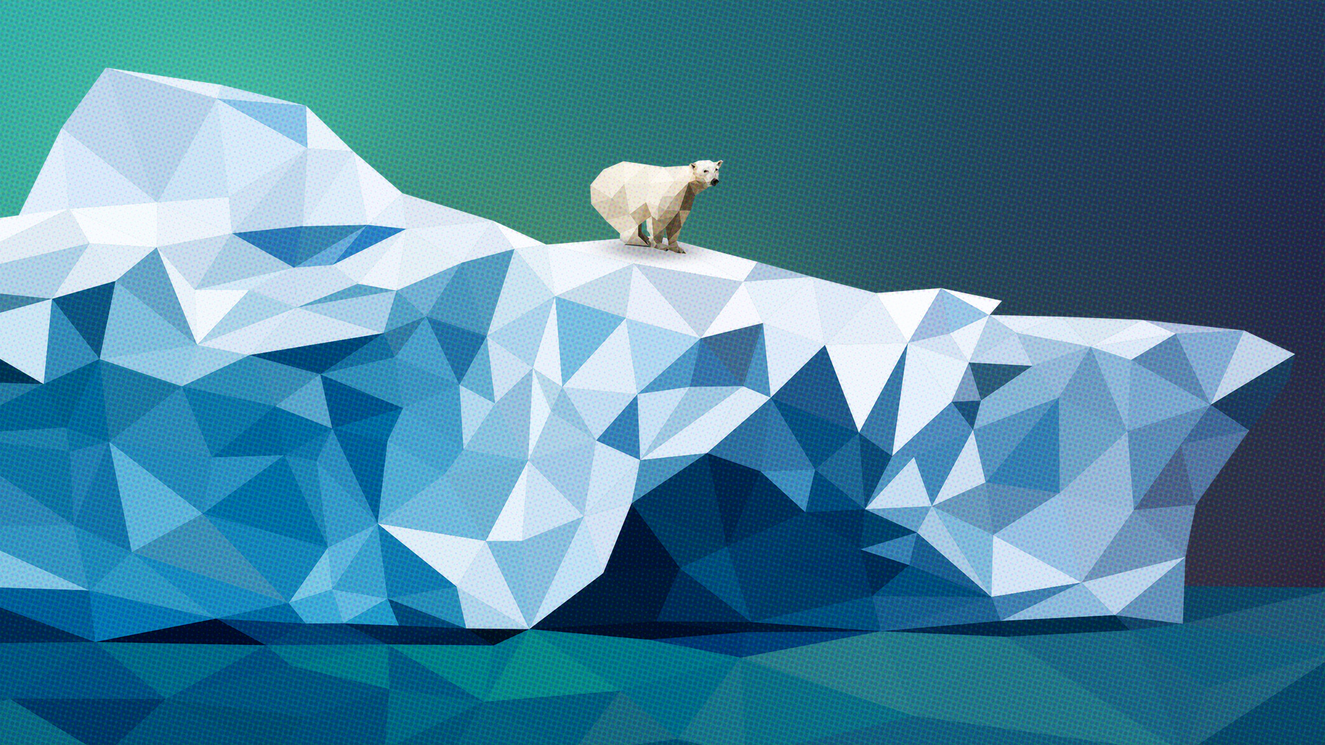 iceberg, Polar Bears, Low Poly, Digital Art, Artwork, Ice, Nature Wallpaper