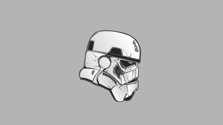 Star Wars, Stormtrooper, Gray Background, Simple Background, Helmet HD Wallpaper Desktop Background