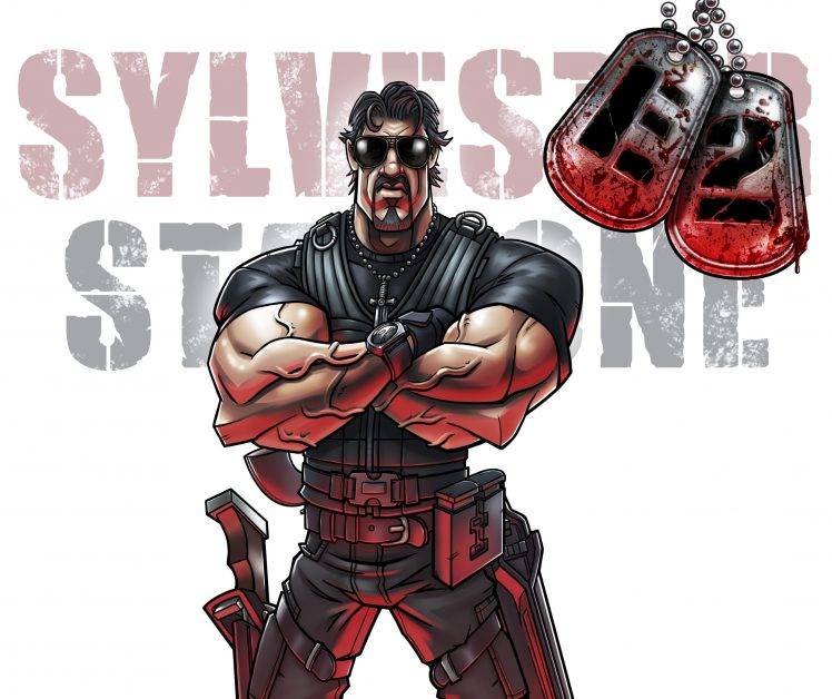 Sylvester Stallone, Drawing, Movies, The Expendables 2 HD Wallpaper Desktop Background