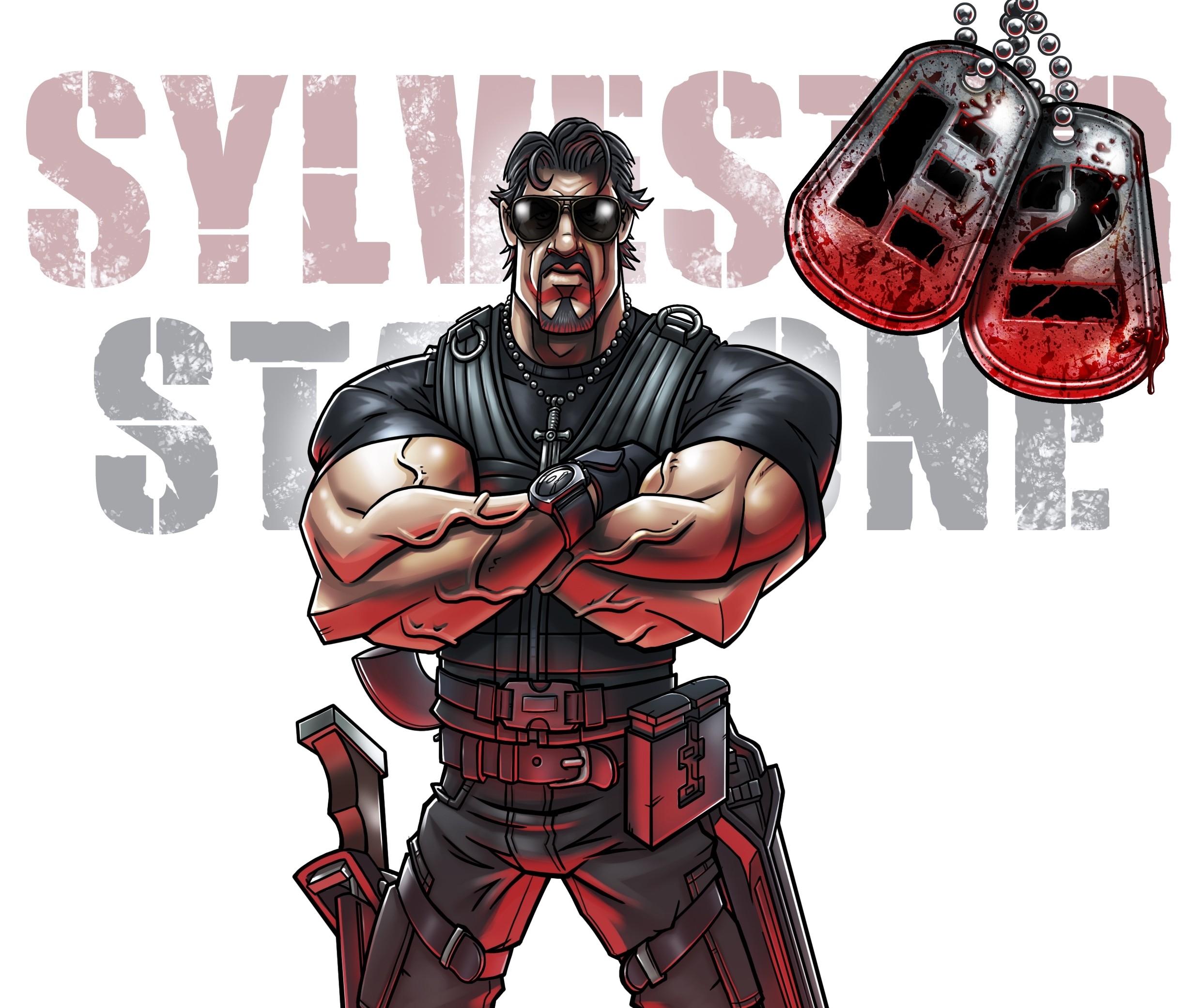 Sylvester Stallone, Drawing, Movies, The Expendables 2 Wallpaper