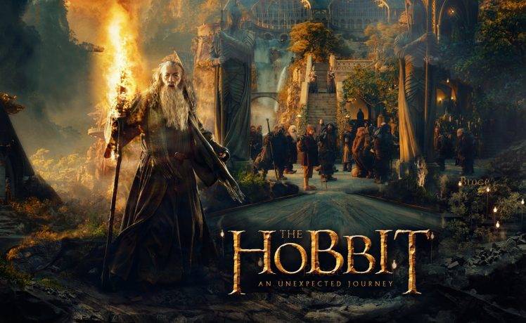 The Hobbit, Movies, The Hobbit: An Unexpected Journey, Gandalf, Ian McKellen, Dwarfs, Bilbo Baggins, Rivendell HD Wallpaper Desktop Background