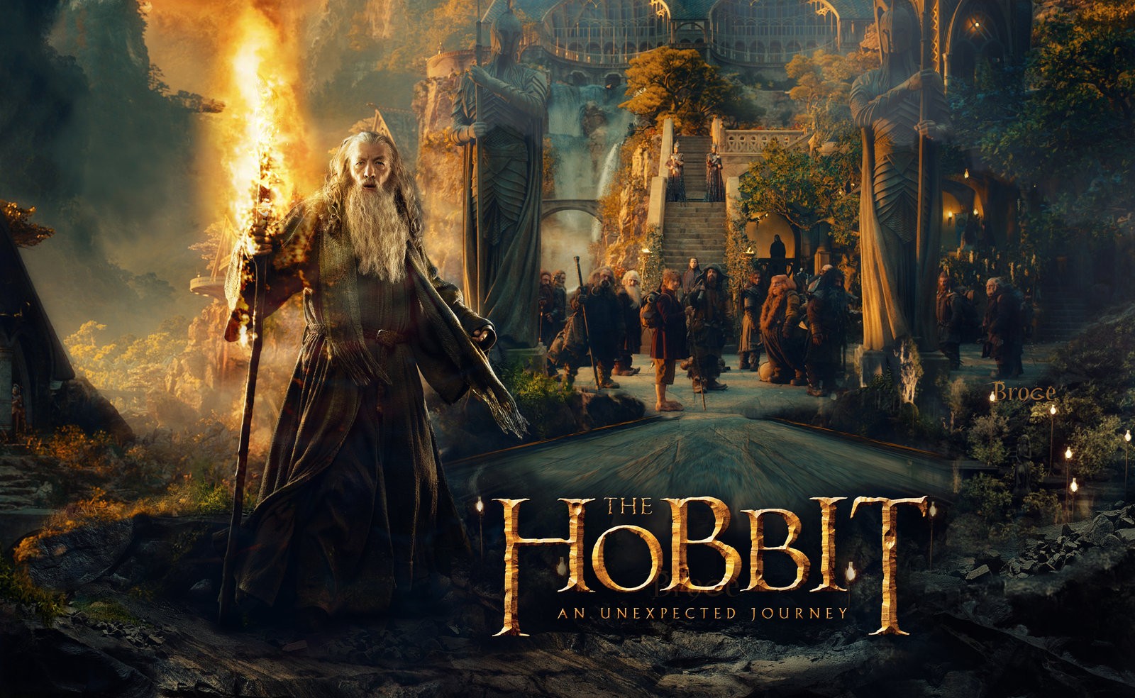 The Hobbit, Movies, The Hobbit: An Unexpected Journey, Gandalf, Ian McKellen, Dwarfs, Bilbo Baggins, Rivendell Wallpaper