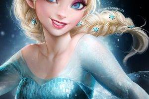 Princess Elsa, Disney, Blue Dress, Frozen (movie)