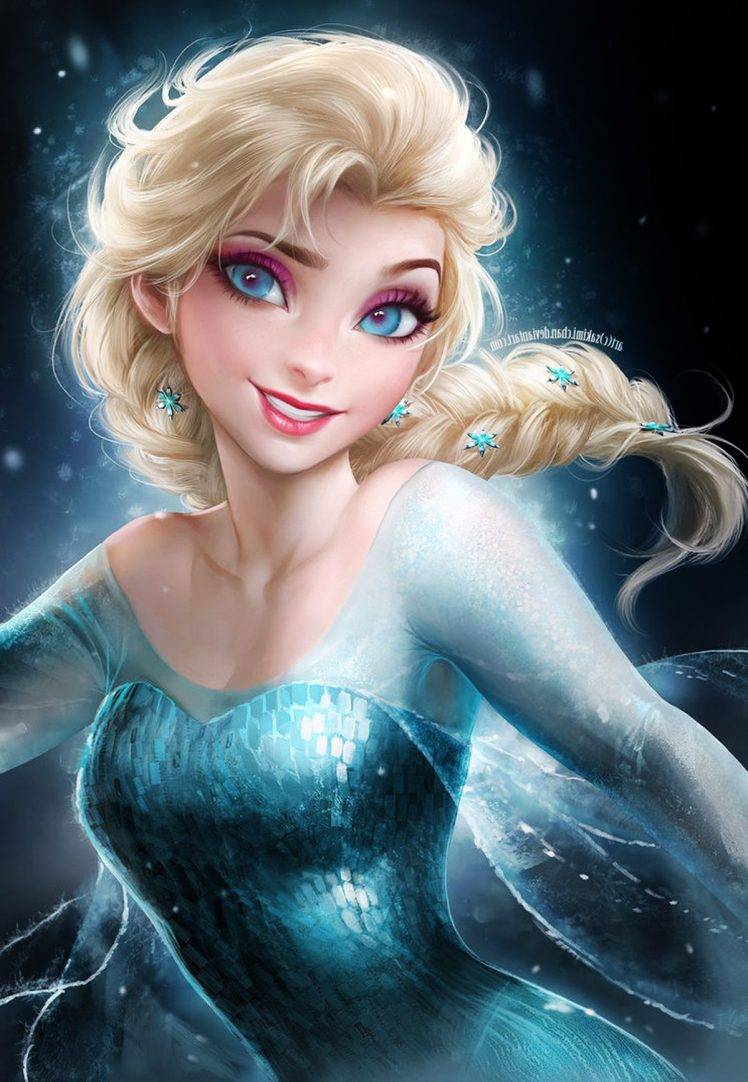Princess Elsa Disney Blue Dress Frozen Movie Wallpapers Hd
